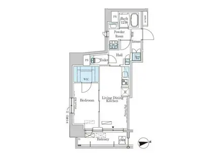 パークアクシス蔵前・春日通(1LDK/2階)の間取り写真