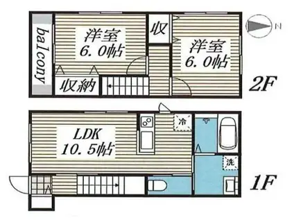 リリーフ(2LDK/1階)の間取り写真
