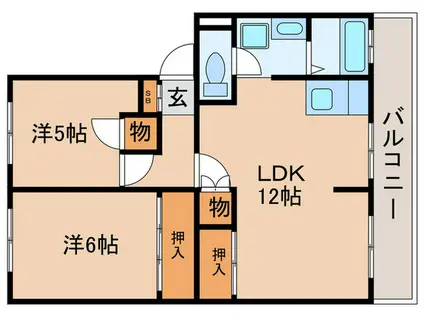 アイル宇治ウエスト(2LDK/2階)の間取り写真