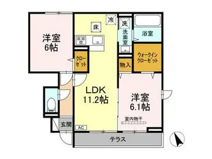 シャルマンいずみ(2LDK/1階)の間取り写真