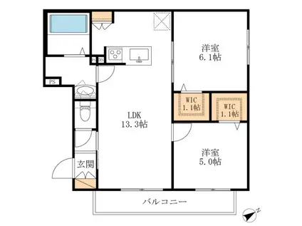 メゾン四季(2LDK/3階)の間取り写真