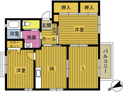 アステロイド田尻(3DK/2階)の間取り写真