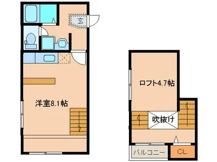 POLARIS STAR(ワンルーム/1階)の間取り写真