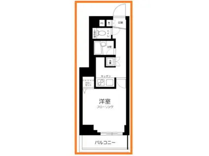 パークウェル浜松町(1K/3階)の間取り写真