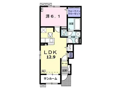 コスモニー I(1LDK/1階)の間取り写真