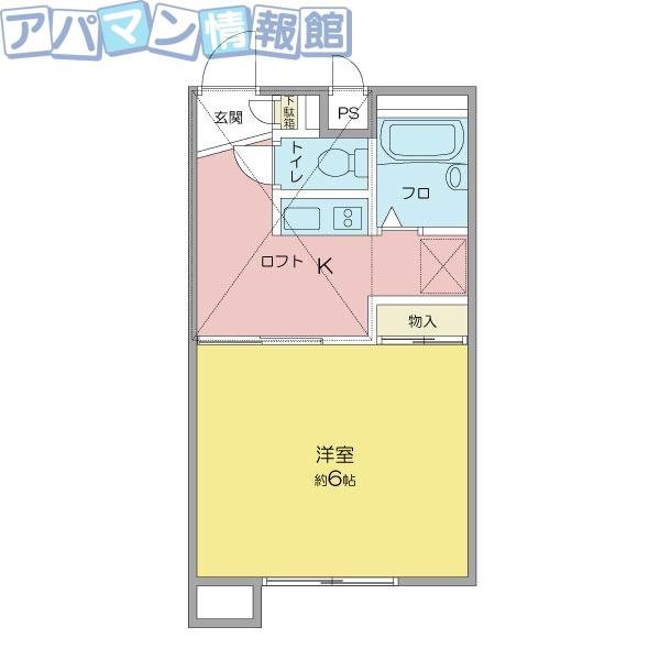 シャルマン(1K/1階)の間取り写真