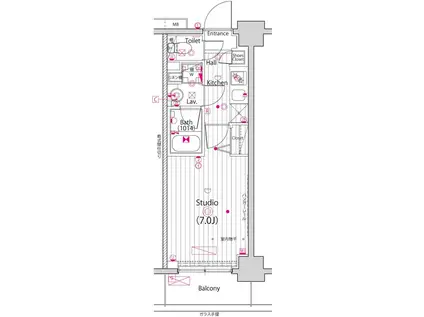 ガーラ・プライム横濱関内(1K/11階)の間取り写真