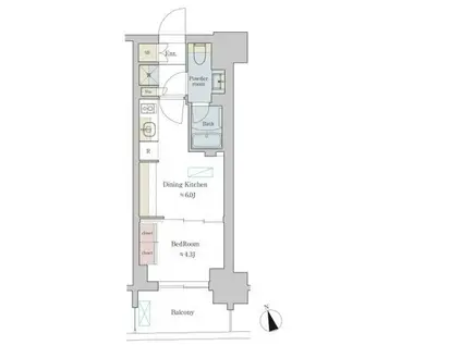 BRILLIA IST 町屋 BRILLIA IST 町屋(1DK/8階)の間取り写真