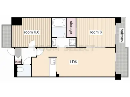 アークヒル(2LDK/10階)の間取り写真