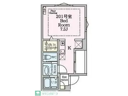 CHARME ROGER RESIDENCE(1K/2階)の間取り写真