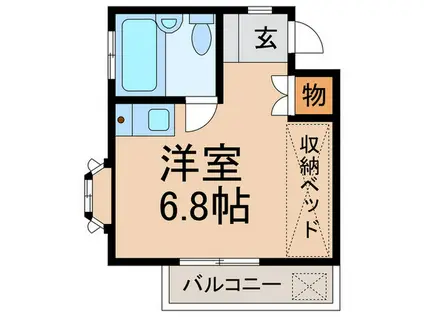 メゾンベルデひばりが丘(ワンルーム/2階)の間取り写真