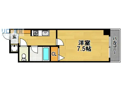 クラウンハイム相川フラワーコート(1K/2階)の間取り写真