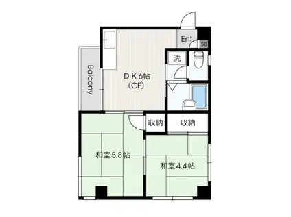 ヒトミハイツ(2DK/3階)の間取り写真