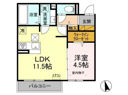 ルミナスコート(1LDK/1階)の間取り写真