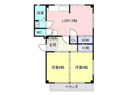 グランシエル西岐阜(2LDK/2階)の間取り写真