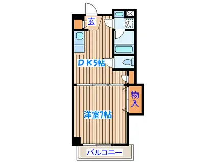 小田原ウェルコート(1DK/4階)の間取り写真