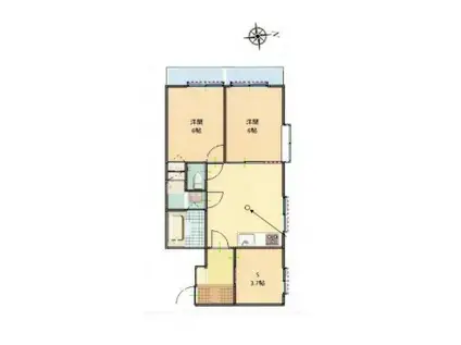 ジャコワ東本橋マンション(3DK/6階)の間取り写真