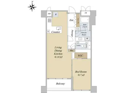 ザ・レジデンス京都東洞院四条(1LDK/3階)の間取り写真