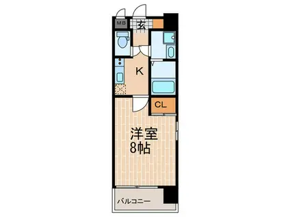 ウエンズ神戸(1K/9階)の間取り写真