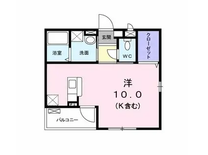 カギヤアパート(ワンルーム/2階)の間取り写真