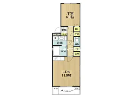 U・PARETTE(1LDK/2階)の間取り写真