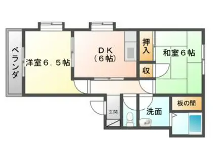 ハイツ230(2DK/2階)の間取り写真
