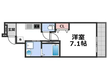 フジパレス長田ノース(1K/1階)の間取り写真