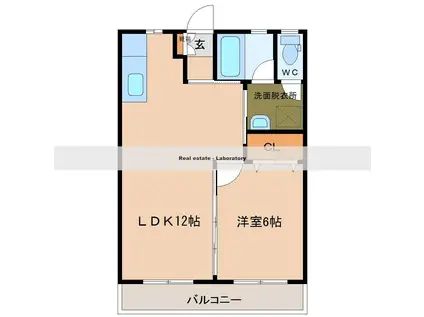 JHRIII(1LDK/3階)の間取り写真