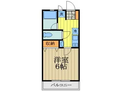 ピレネーハイツ(1K/2階)の間取り写真