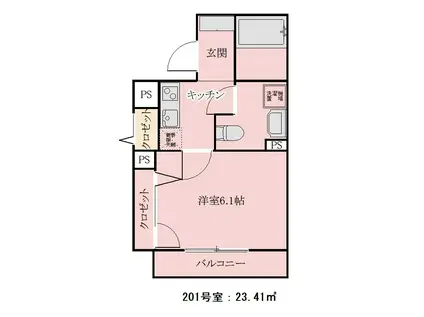 TSSビル(1K/2階)の間取り写真