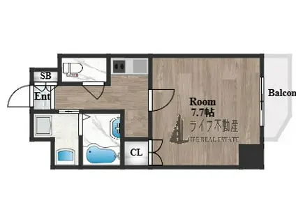 SIETE布施駅前(1K/3階)の間取り写真