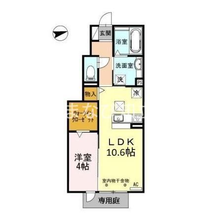 エムグランデ A棟(1LDK/1階)の間取り写真