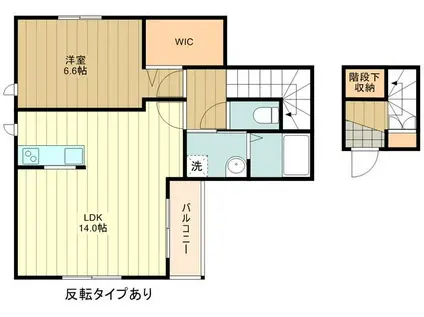 グリーンローズ(1LDK/2階)の間取り写真