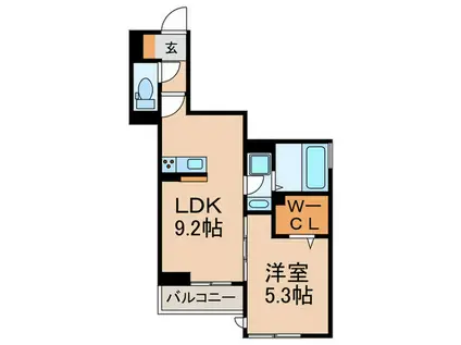 フォトアファール(1LDK/2階)の間取り写真