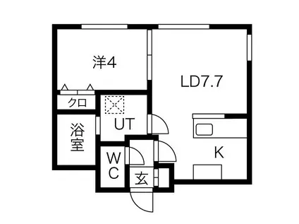 GRANDE 札幌 北大前(1LDK/2階)の間取り写真