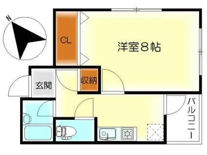 呉中央682(1K/2階)の間取り写真