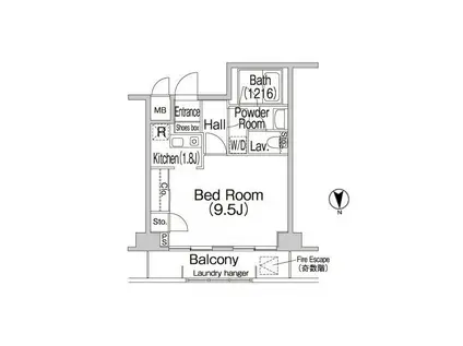 コンフォリア赤羽岩淵(1K/3階)の間取り写真