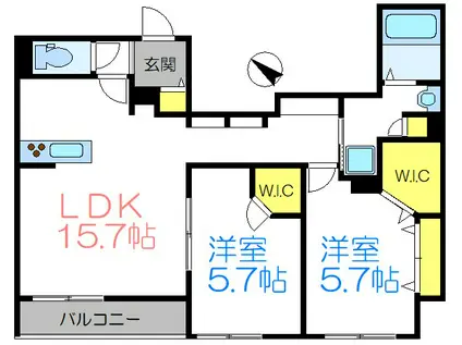 BELLE MAISON(2LDK/1階)の間取り写真