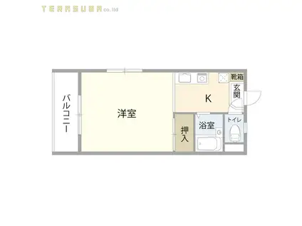 M・ティオ(1K/1階)の間取り写真