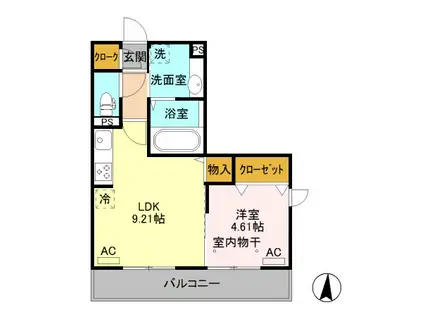 ライズグレース(1LDK/2階)の間取り写真