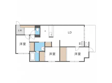 SANSEVIERIA714(3LDK/3階)の間取り写真