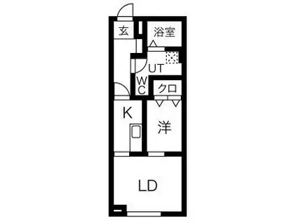 メリディアン川平伍番館(1LDK/1階)の間取り写真