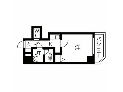 ファステート難波サウスベック(1K/6階)の間取り写真