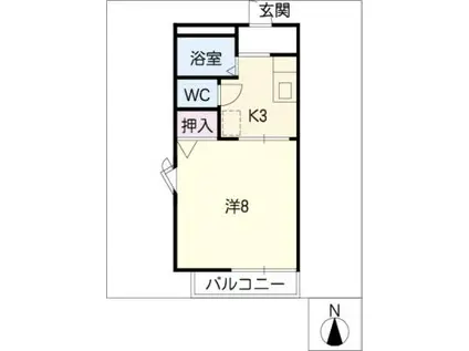 サンライフ・オオニシ(1K/1階)の間取り写真