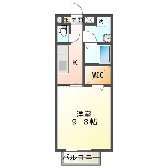 ファースト松本(1K/2階)の間取り写真