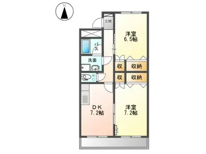 ルミナスコート(2DK/2階)の間取り写真