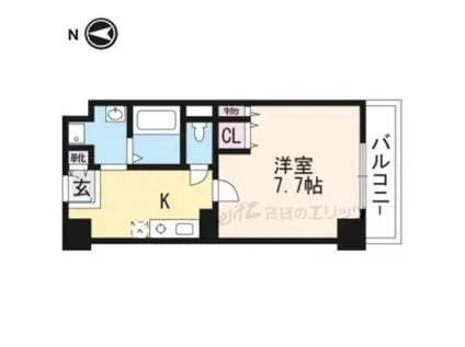 シャンピアコート茨木(1K/2階)の間取り写真