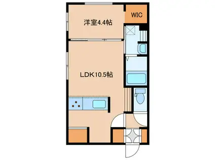 NORFINO COULEUR ノルフィーノクルール(1LDK/1階)の間取り写真