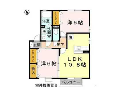 プリーズ淡路A棟(2LDK/1階)の間取り写真