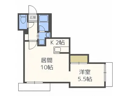 フォンテーヌ麻生(1LDK/2階)の間取り写真